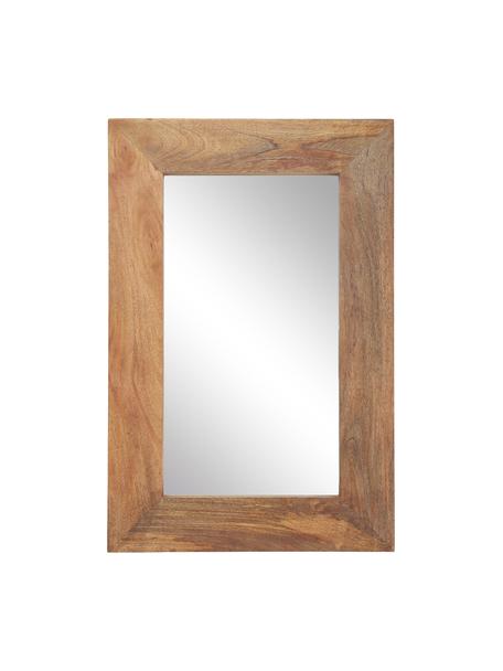 Specchio quadrato da parete in legno di mango Indigo, Struttura: legno di mango certificat, Superficie dello specchio: lastra di vetro, Marrone, Larg. 61 x Alt. 92 cm