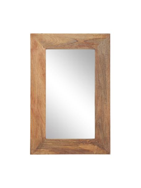 Specchio quadrato da parete in legno di mango Indigo, Cornice: legno di mango certificat, Superficie dello specchio: lastra di vetro, Legno di mango, Larg. 61 x Alt. 92 cm