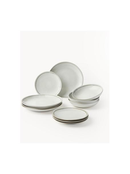 Keramiek serviesset Cia met reactief glazuur, 12-delig, Keramiek, Beige, 4 personen (12-delig)