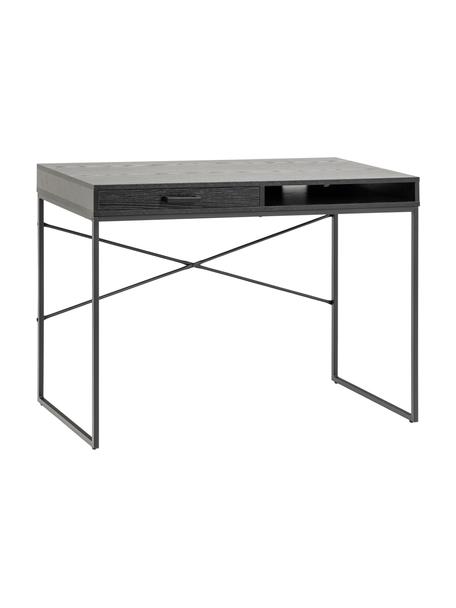 Pracovný stôl z dreva a kovu Seaford, Drevo, antracitová, Š 110 x V 75 cm