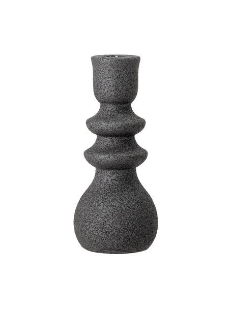 Ručně vyrobený svícen Emie, Kamenina, Černá, Ø 8 cm, V 19 cm