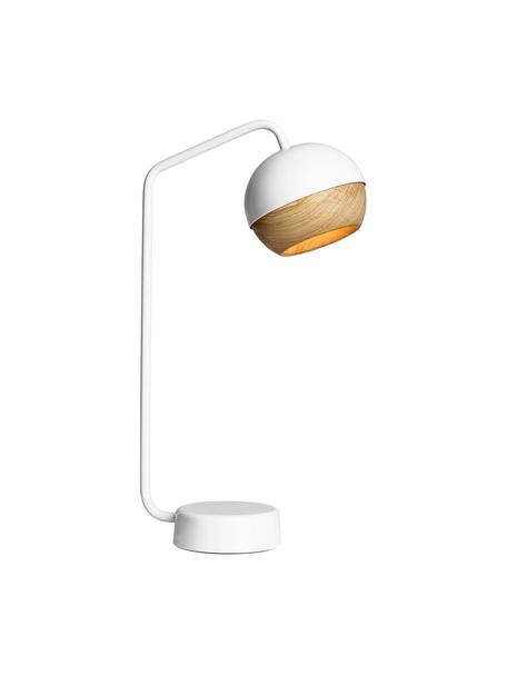 Lampe à poser LED Ray, Blanc, bois clair, larg. 12 x haut. 40 cm