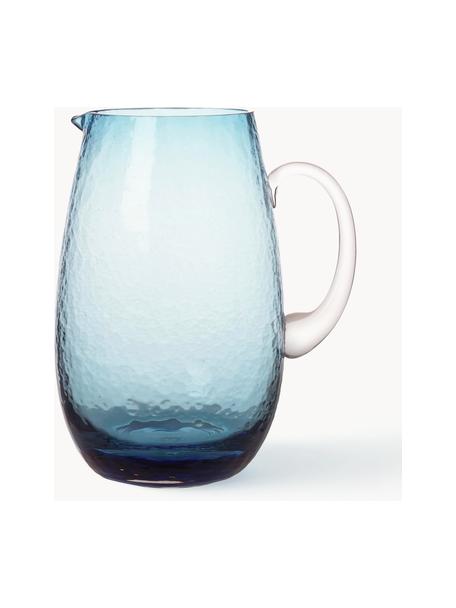 Grand pichet soufflé bouche Hammered, 2 L, Verre, soufflé bouche, Bleu, transparent, 2 L