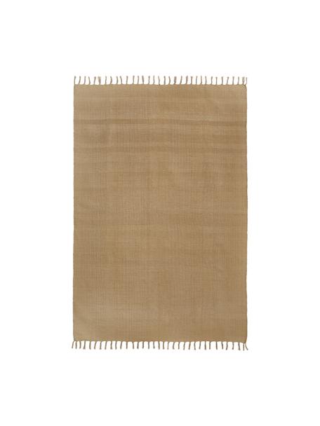 Tappeto in cotone sottile tessuto a mano Agneta, 100% cotone, Marrone chiaro, Larg. 50 x Lung. 80 cm (taglia XXS)