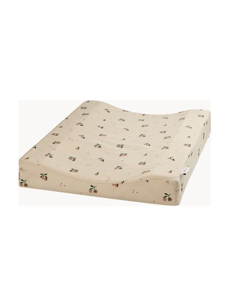 Matelas à langer Fritz, Blanc crème, vert, pêche, larg. 50 x long. 65 cm