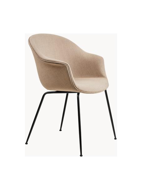 Židle s područkami Bat, Béžová, matná černá, Š 61 cm, H 57 cm