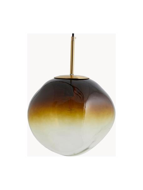 Mondgeblazen hanglamp Edfu met kleurverloop, verschillende formaten, Lampenkap: glas, Bruintinten, transparant, Ø 28 x H 36 cm