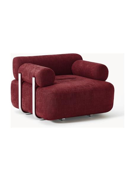 Fauteuil lounge Stella, Tissu lie de vin, larg. 111 x prof. 100 cm