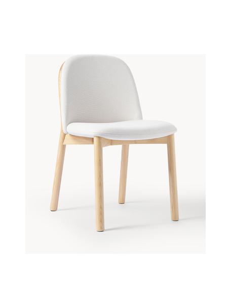 Polsterstuhl Julie aus Eschenholz, Bezug: 100 % Polyester Der hochw, Gestell: Massives Eschenholz, FSC-, Webstoff Off White, Helles Eschenholz, B 47 x H 81 cm