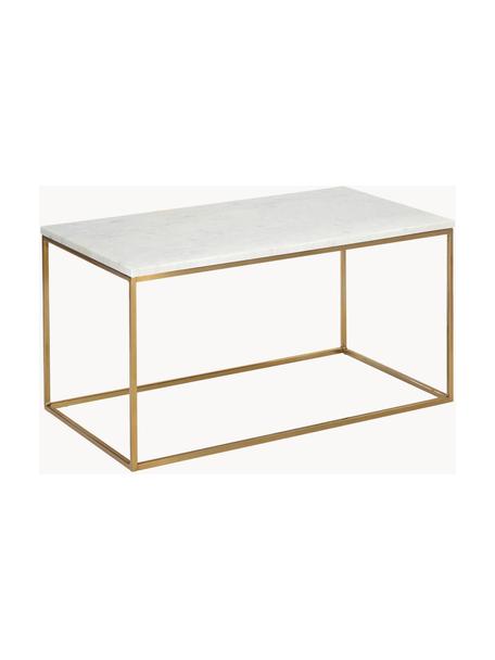 Mramorový konferenční stolek Alys, Bílá mramorová, zlatá, Š 80 cm, H 45 cm