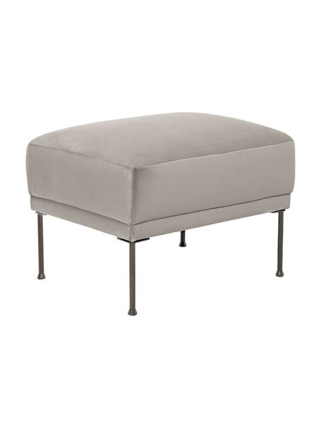 Tabouret/repose-pieds en velours Fluente, Velours beige, larg. 62 x haut. 46 cm