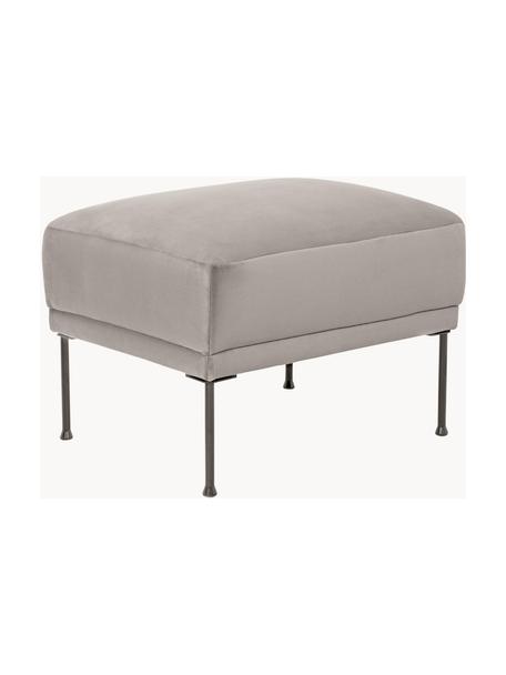 Puf z aksamitu Fluente, Tapicerka: aksamit (wysokiej jakości, Stelaż: lite drewno sosnowe z cer, Nogi: metal malowany proszkowo, Beżowy aksamit, S 62 x G 50 cm