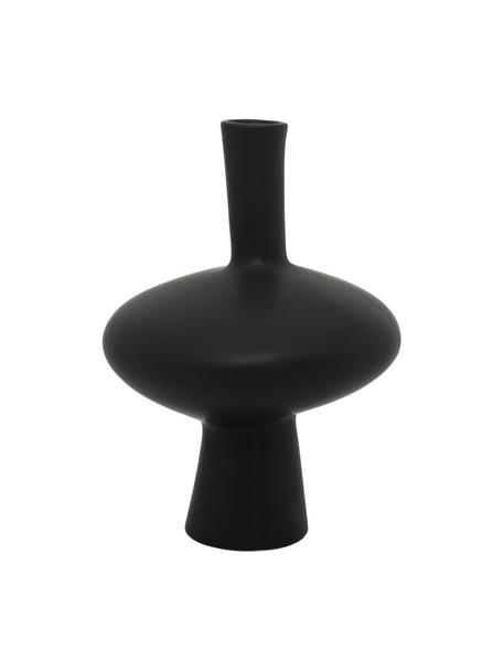 Vase noir Moroseta, Grès cérame, Noir, mat, Ø 21 x haut. 30 cm