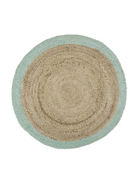 Tapis rond en jute fait main Shanta, 100 % jute

Le toucher des tapis en jute peut être rugueux, ils ne sont pas adaptés aux contacts directs avec la peau, Brun, vert menthe, Ø 100 cm (taille XS)
