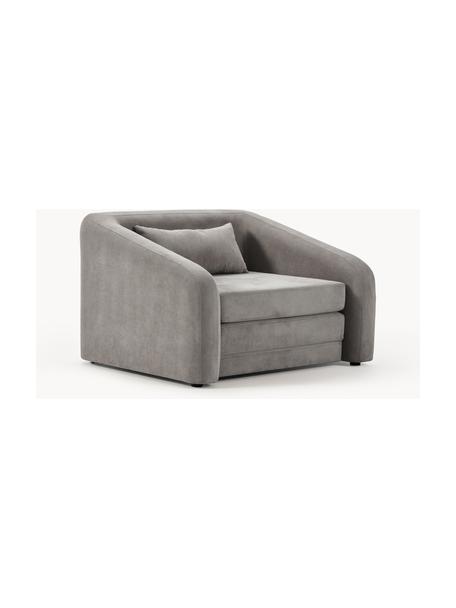 Fauteuil convertible Eliot, Tissu gris foncé, larg. 100 x prof. 94 cm