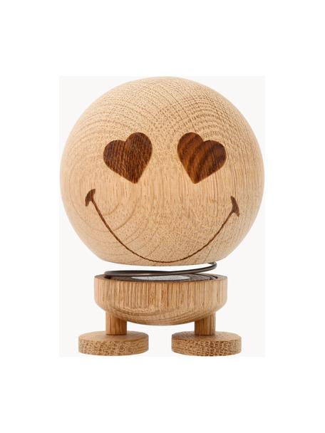 Dekorácia z dubového dreva Smiley, Dubové drevo, Svetlé drevo, Ø 8 x V 10 cm