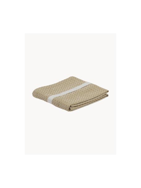 Torchon en coton bio Lupin, 100 % coton bio, certifié GOTS, Beige, blanc, larg. 35 x long. 60 cm