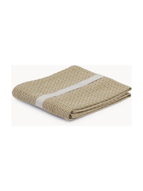 Torchon en coton bio Lupin, 100 % coton bio, certifié GOTS, Beige, blanc, larg. 35 x long. 60 cm