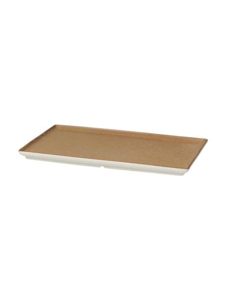 Servírovací talíř Eli, Kamenina, Hnědá, béžová, D 26 cm, Š 16 cm