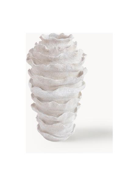 Grosse Design-Vase Pavo, H 73 cm, POLYRESIN, Off White mit Sand-Finish, B 43 x H 73 cm