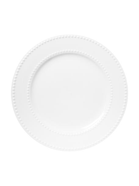 Porcelánové mělké talíře Pearl, 6 ks, Porcelán, Bílá, Ø 27 cm, V 2 cm