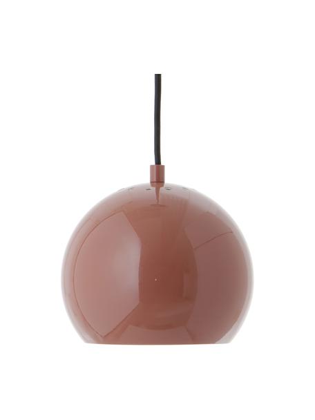 Kleine Kugel-Pendelleuchte Ball in Rotbraun, Lampenschirm: Metall, beschichtet, Baldachin: Metall, beschichtet, Rotbraun, Ø 18 x H 16 cm