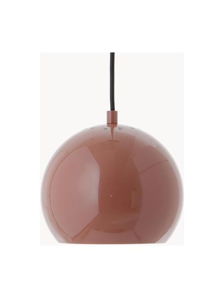 Kleine bolvormige hanglamp Ballbraun, Lampenkap: gecoat metaal, Roodbruin, Ø 18 x H 16 cm