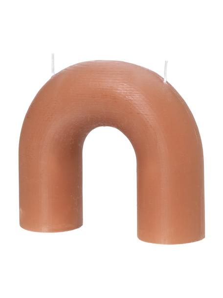 Candela a due stoppini Bend, Cera, Terracotta, Larg. 17 x Alt. 15 cm