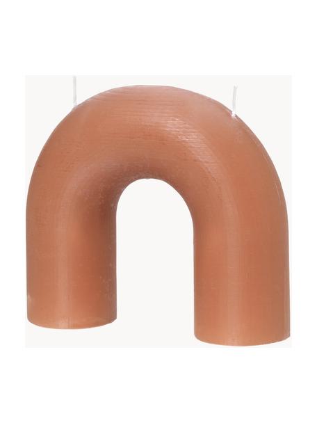 Candela a due stoppini Bend, Cera, Terracotta, Larg. 17 x Alt. 15 cm