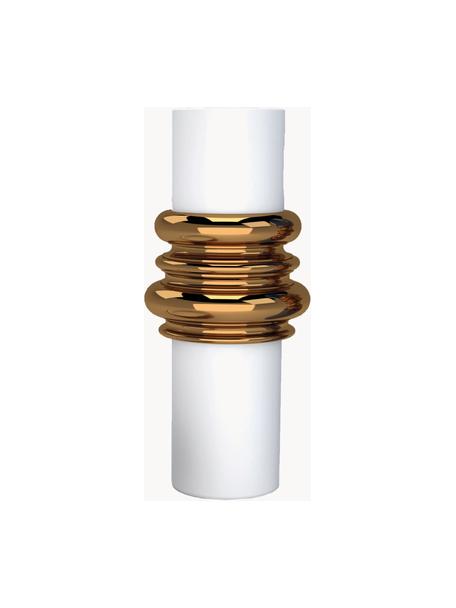 Design-Vase Ordini aus Keramik, Keramik, Off White, Goldfarben, Ø 20 x H 45 cm