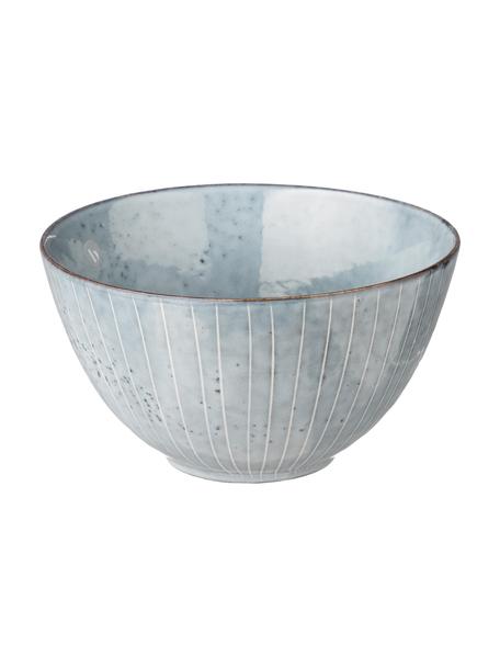 Bols artisanaux Nordic Sea, 4 pièces, Grès cérame, Tons gris et bleus, Ø 15 x haut. 8 cm