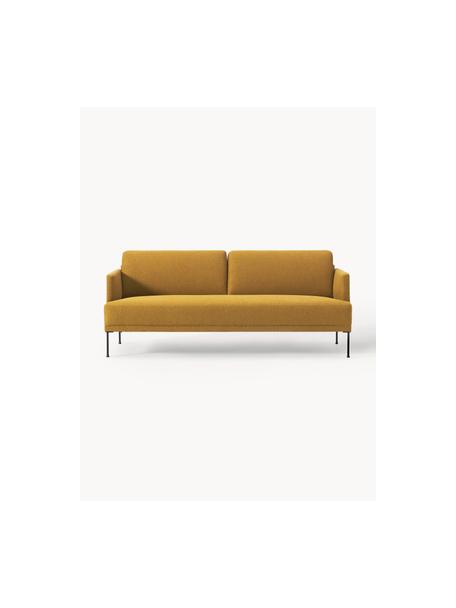 Sofa Fluente (3-Sitzer), Bezug: 100% Polyester 115.000 Sc, Gestell: Massives Kiefernholz, Füße: Metall, pulverbeschichtet, Webstoff Ocker, B 196 x T 85 cm