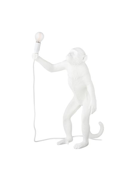 Große Design Tischlampe Monkey, Weiß, 46 x 54 cm