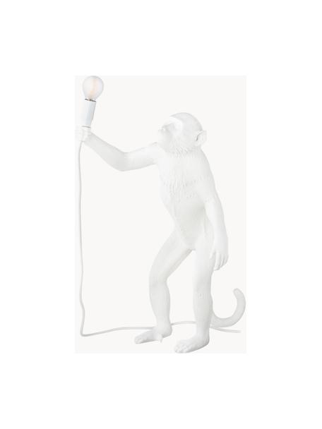Grosse Design Tischlampe Monkey, Weiss, B 46 x H 54 cm