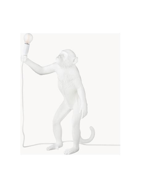Lámpara de mesa grande de diseño Monkey, Lámpara: resina, Cable: plástico, Blanco, An 46 x Al 54