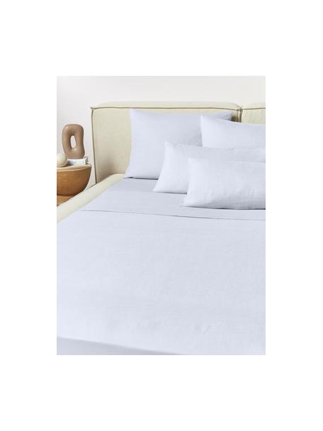 Drap plat en lin délavé Airy, 100 % pur lin
Densité 110 fils par pouce carré, qualité standard

Le lin est une fibre naturelle qui se caractérise par sa respirabilité, sa résistance et sa douceur. Le lin est un matériau rafraîchissant et absorbant qui absorbe et évacue rapidement l'humidité, ce qui le rend idéal pour les températures chaudes.

Le matériau est certifié STANDARD 100 OEKO-TEX®, 15.HIN.65948, HOHENSTEIN HTTI, Bleu ciel, larg. 180 x long. 280 cm