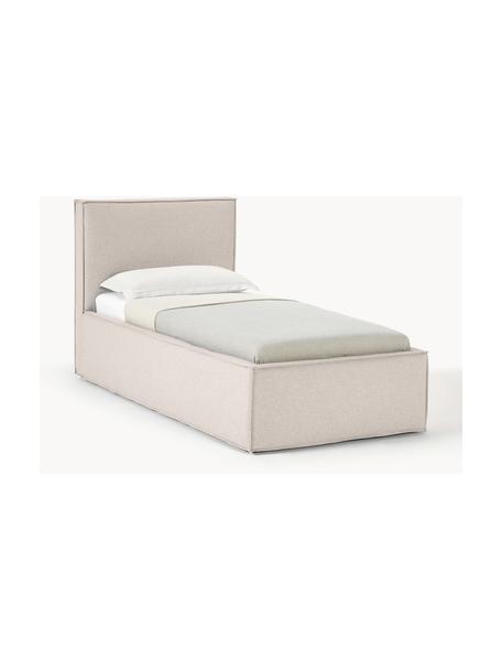 Cama individual Dream, con espacio de almacenamiento, Tapizado: poliéster (borreguillo) A, Estructura: madera de pino maciza con, Tejido beige claro, An 90 x L 200 cm