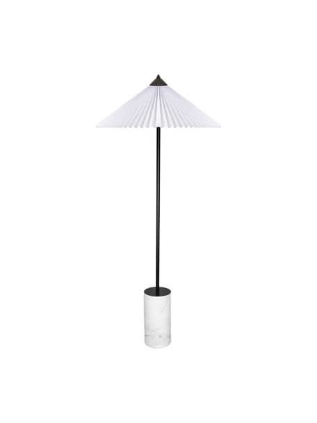 Design Stehlampe Matisse mit Marmorfuß, Lampenschirm: Stoff, Lampenfuß: Marmor, Weiß, Schwarz, Ø 60 x H 150 cm