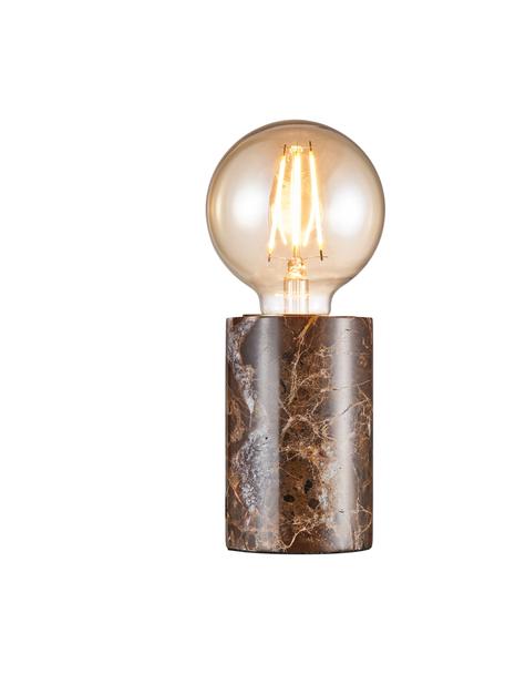 Kleine Tischlampe Siv aus braunem Marmor, Lampenfuß: Marmor, Braun, marmoriert, Ø 6 x H 10 cm