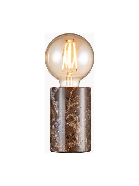 Kleine Tischlampe Siv aus Marmor, Lampenfuß: Marmor, Braun, marmoriert, Ø 6 x H 10 cm
