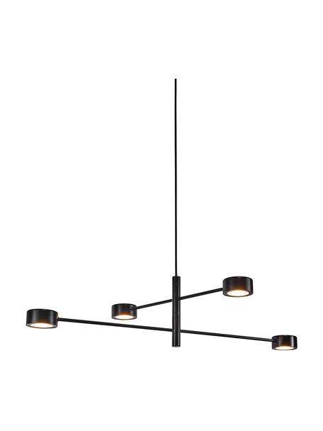 Veľká stmievateľná závesná LED lampa Clyde, Čierna, Š 90 x V 22 cm