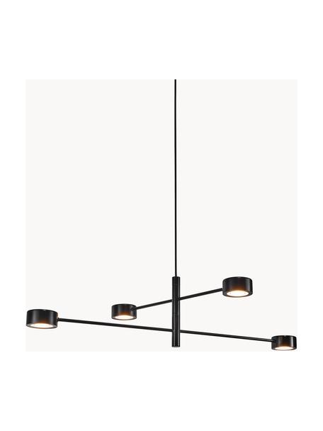 Lámpara de techo LED grande regulable Clyde, Pantalla: metal recubierto, Estructura: metal recubierto, Anclaje: metal recubierto, Cable: cubierto en tela, Negro, An 90 x F 54 cm