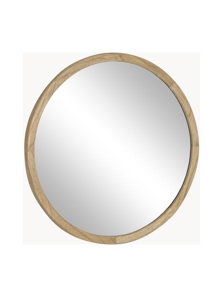 Okrúhle nástenné zrkadlo s dreveným rámom Alum, Drevo Mindi, Ø 80 x H 4 cm