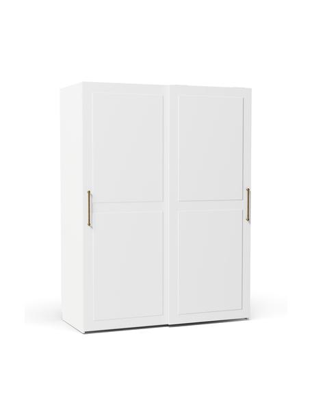 Armoire modulable en blanc à portes coulissantes Charlotte, largeur 150 cm, plusieurs variantes, Bois, blanc laqué, Basic Interior, hauteur 200 cm