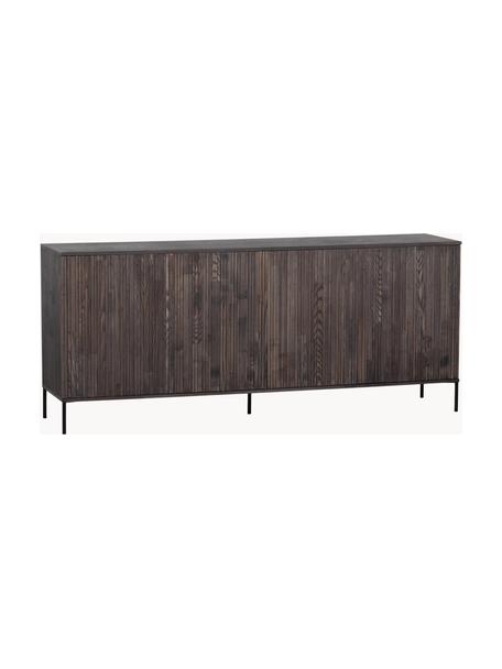 Aparador de madera de fresno Avourio, Estructura: madera de fresno con cert, Patas: metal recubierto, Madera de fresno, An 200 x Al 85 cm