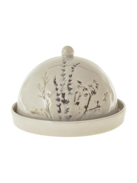 Beurrier fait main avec émail craquelé Bea, Grès cérame, Beige, Ø 15 x haut. 10 cm