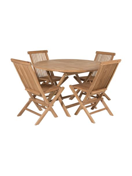 Gartensitzgruppe Kenya aus Teakholz, 5-tlg., Teakholz, Set mit verschiedenen Größen