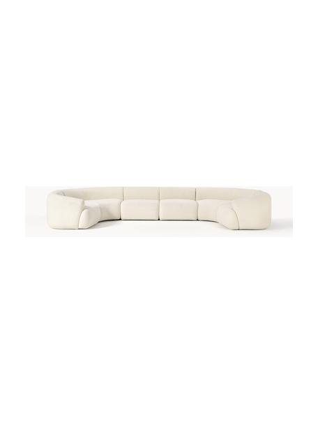 Canapé lounge modulable XL Sofia, Peluche blanc cassé, larg. 450 x prof. 231 cm