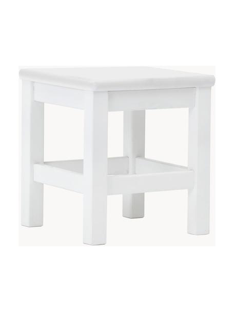 Kinderhocker Marie aus Holz, Mitteldichte Holzfaserplatte (MDF), FSC-zertifiziert, Weiß, B 28 x H 31 cm