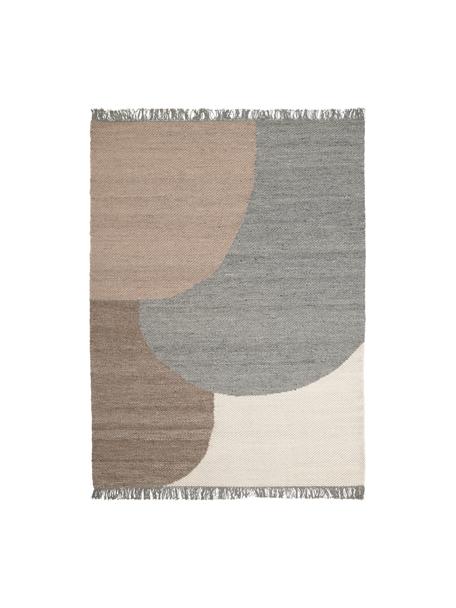 Tappeto in lana tessuto a mano con motivo geometrico Eik, Frange: 100% cotone Nel caso dei , Tonalità grigie e beige, Larg. 200 x Lung. 300 cm (taglia L)